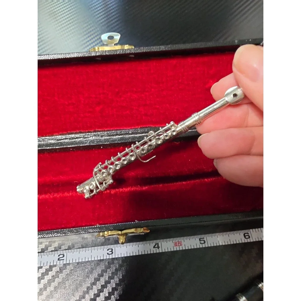 Vtg Mini Instruments 1 Saxophone, 1 Flute, 1 Clarinet. Case For Clarinet Only - Picture 5 of 6